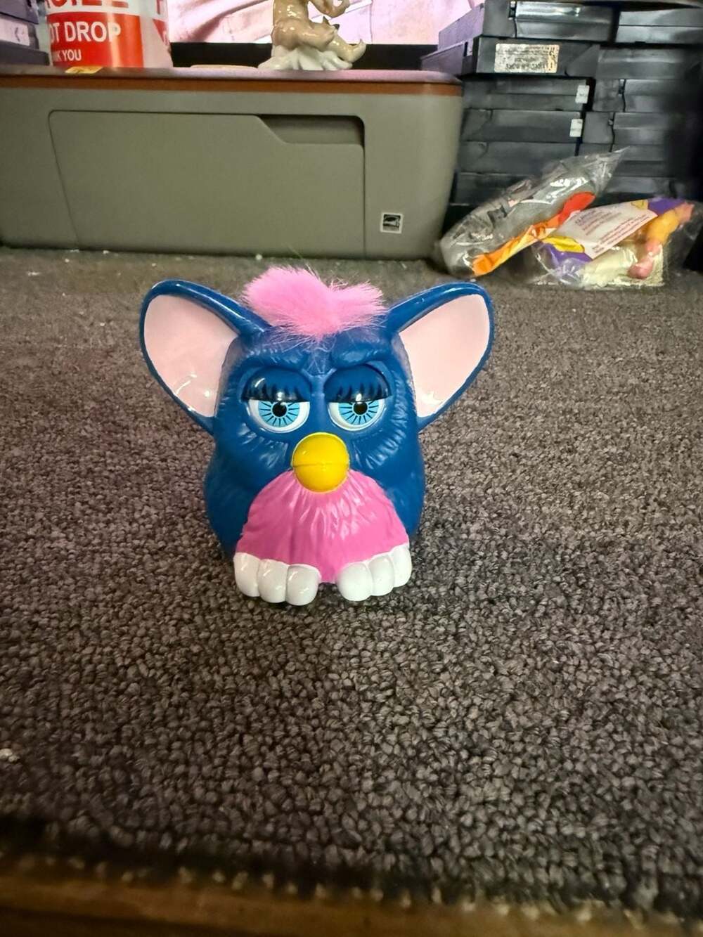 Vintage 1998 McDonald's Furby Happy Meal Toy (Blue with Pink Hair)